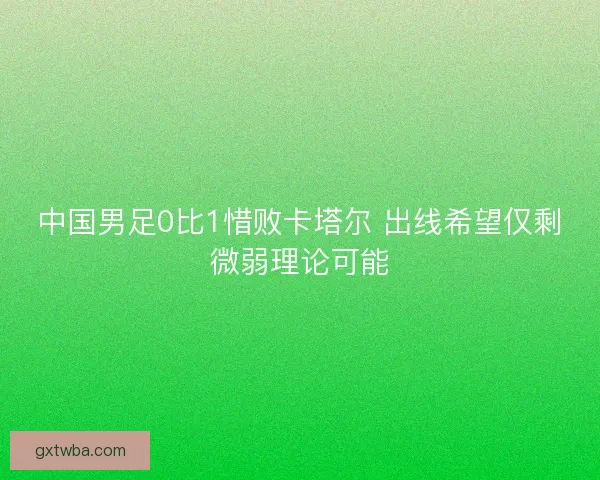中国男足0比1惜败卡塔尔 出线希望仅剩微弱理论可能
