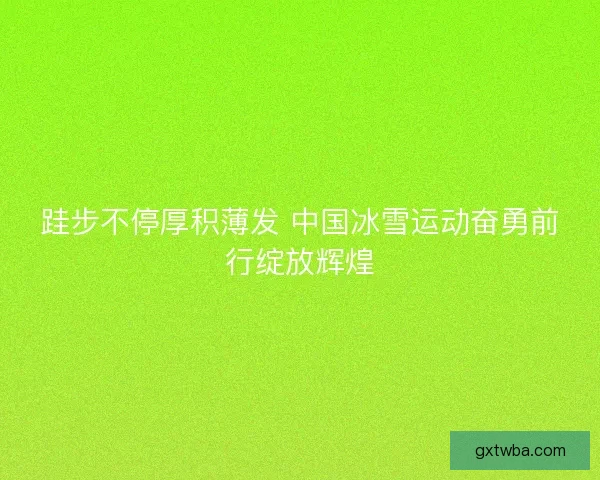跬步不停厚积薄发 中国冰雪运动奋勇前行绽放辉煌