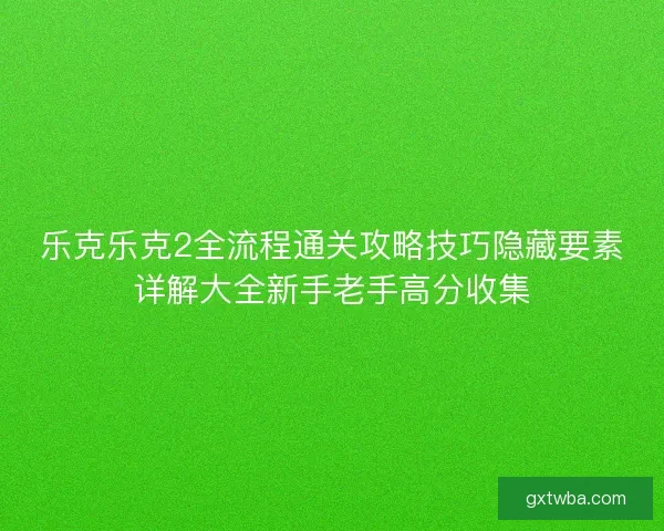 乐克乐克2全流程通关攻略技巧隐藏要素详解大全新手老手高分收集